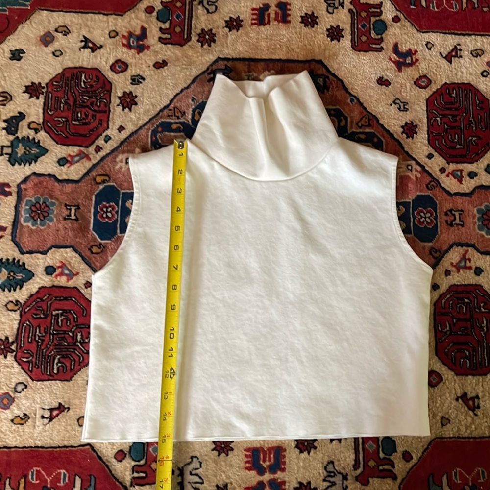 Jesse Kamm Cream Sleeveless Crop Tank Top - Picture 8 of 11